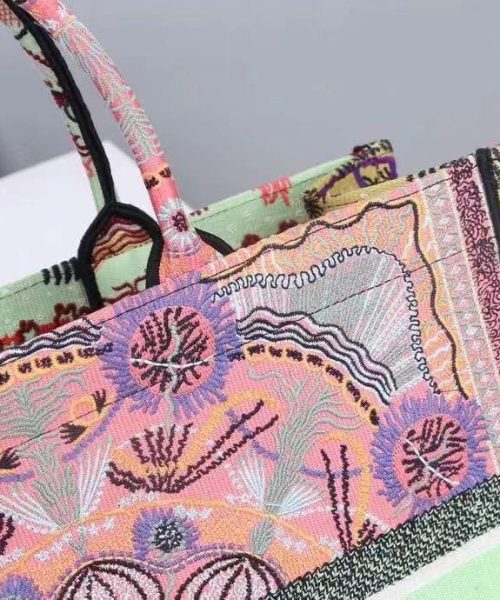 1:1 Replica Christian Dior Large Dior Book Tote Multicolor Dior In Lights Embroidery, Pink Multicolor, For Women Women’s Handbags, Shoulder Bags, 42cm CD