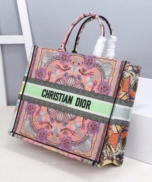 1:1 Replica Christian Dior Large Dior Book Tote Multicolor Dior In Lights Embroidery, Pink Multicolor, For Women Women’s Handbags, Shoulder Bags, 42cm CD