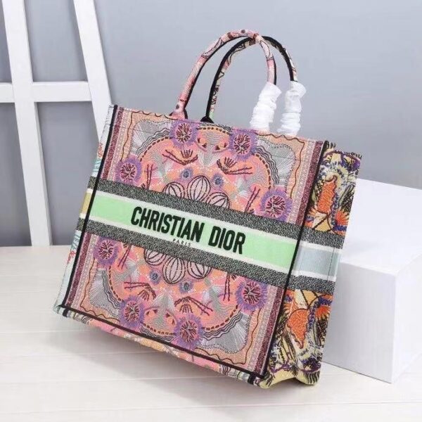 1:1 Replica Christian Dior Large Dior Book Tote Multicolor Dior In Lights Embroidery, Pink Multicolor, For Women Women’s Handbags, Shoulder Bags, 42cm CD