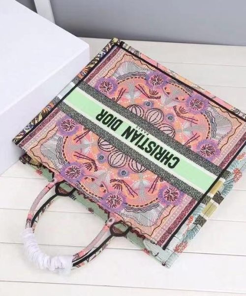 1:1 Replica Christian Dior Large Dior Book Tote Multicolor Dior In Lights Embroidery, Pink Multicolor, For Women Women’s Handbags, Shoulder Bags, 42cm CD