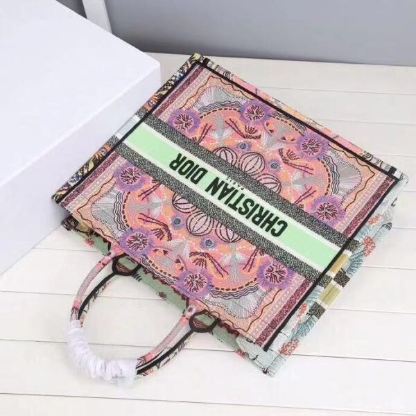 1:1 Replica Christian Dior Large Dior Book Tote Multicolor Dior In Lights Embroidery, Pink Multicolor, For Women Women’s Handbags, Shoulder Bags, 42cm CD