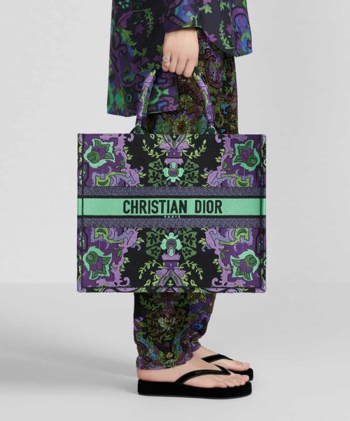 1:1 Replica Christian Dior Large Dior Book Tote Multicolor Dior Indian Purple For Women M1286ZESK_M19E- 42 Cm/ 16.5 Inches