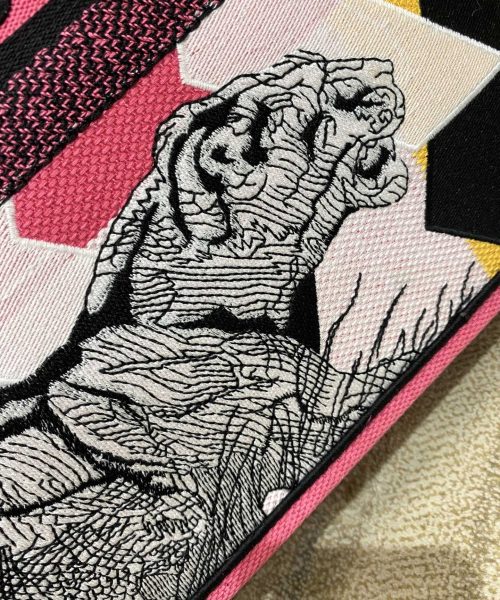 1:1 Replica Christian Dior Large Dior Book Tote Multicolor Toile de Jouy Zoom Pop Embroidery, Fuchsia Pink, For Women Women’s Handbags, 41cm CD M1286ZROH_M929