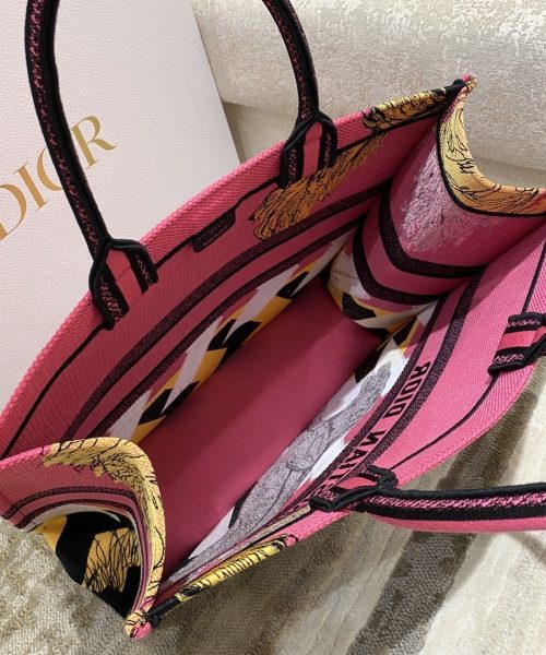 1:1 Replica Christian Dior Large Dior Book Tote Multicolor Toile de Jouy Zoom Pop Embroidery, Fuchsia Pink, For Women Women’s Handbags, 41cm CD M1286ZROH_M929