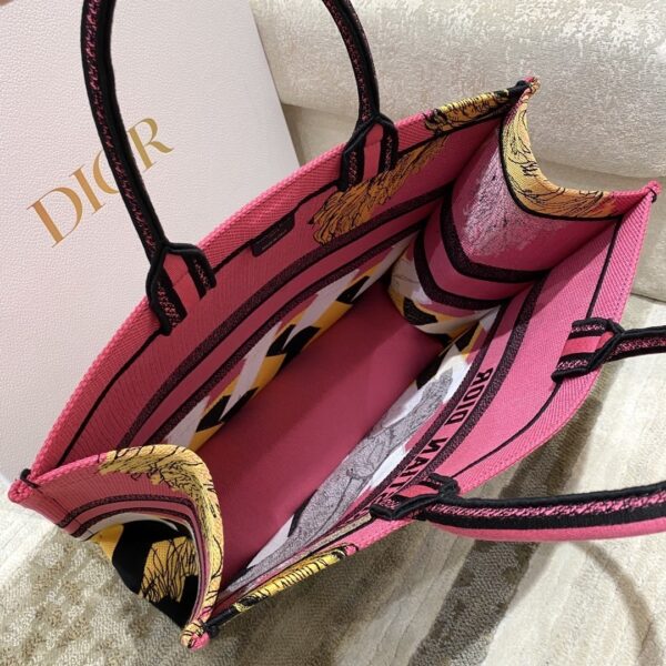 1:1 Replica Christian Dior Large Dior Book Tote Multicolor Toile de Jouy Zoom Pop Embroidery, Fuchsia Pink, For Women Women’s Handbags, 41cm CD M1286ZROH_M929