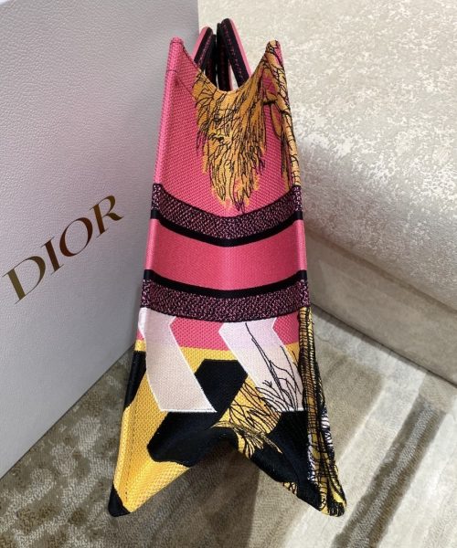 1:1 Replica Christian Dior Large Dior Book Tote Multicolor Toile de Jouy Zoom Pop Embroidery, Fuchsia Pink, For Women Women’s Handbags, 41cm CD M1286ZROH_M929