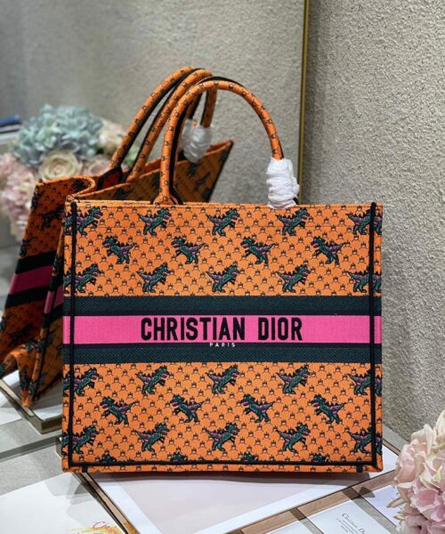 1:1 Replica Christian Dior Large Dior Book Tote Orange Multicolor, For Women, Women’s Handbags 16.5in/42cm CD