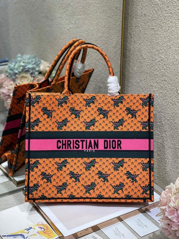 1:1 Replica Christian Dior Large Dior Book Tote Orange Multicolor, For Women, Women’s Handbags 16.5in/42cm CD