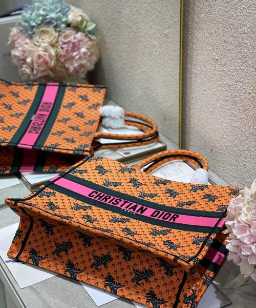 1:1 Replica Christian Dior Large Dior Book Tote Orange Multicolor, For Women, Women’s Handbags 16.5in/42cm CD