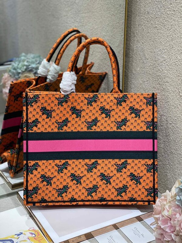 1:1 Replica Christian Dior Large Dior Book Tote Orange Multicolor, For Women, Women’s Handbags 16.5in/42cm CD