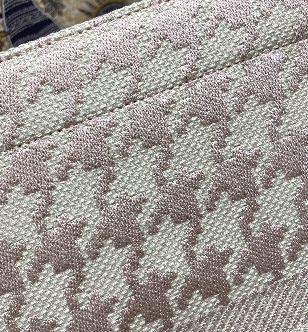 1:1 Replica Christian Dior Large Dior Book Tote Pale Pink Houndstooth Embroidery, Pink, For Women Women’s Handbags, Shoulder Bags, 42cm CD