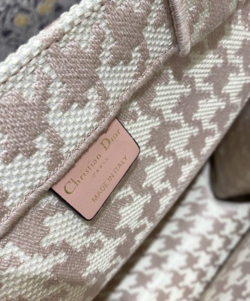 1:1 Replica Christian Dior Large Dior Book Tote Pale Pink Houndstooth Embroidery, Pink, For Women Women’s Handbags, Shoulder Bags, 42cm CD