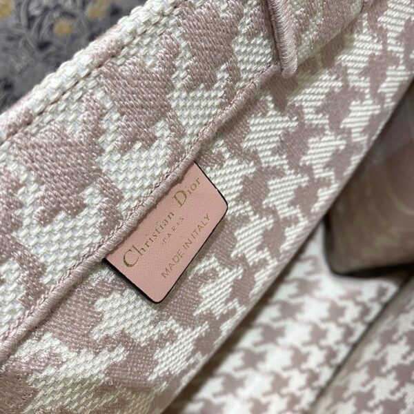 1:1 Replica Christian Dior Large Dior Book Tote Pale Pink Houndstooth Embroidery, Pink, For Women Women’s Handbags, Shoulder Bags, 42cm CD