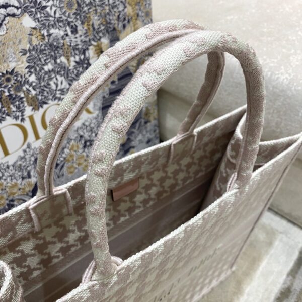 1:1 Replica Christian Dior Large Dior Book Tote Pale Pink Houndstooth Embroidery, Pink, For Women Women’s Handbags, Shoulder Bags, 42cm CD