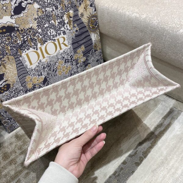 1:1 Replica Christian Dior Large Dior Book Tote Pale Pink Houndstooth Embroidery, Pink, For Women Women’s Handbags, Shoulder Bags, 42cm CD