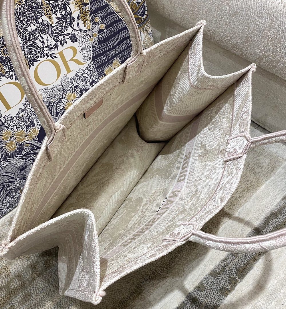 1:1 Replica Christian Dior Large Dior Book Tote Pink Toile de Jouy Embroidery, Light Pink, For Women Women’s Handbags, 42cm CD M1286ZTDT_M956