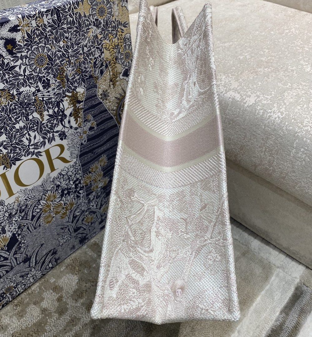 1:1 Replica Christian Dior Large Dior Book Tote Pink Toile de Jouy Embroidery, Light Pink, For Women Women’s Handbags, 42cm CD M1286ZTDT_M956