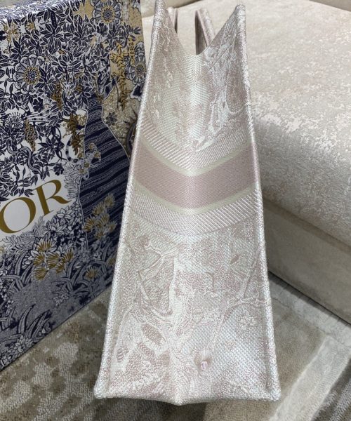 1:1 Replica Christian Dior Large Dior Book Tote Pink Toile de Jouy Embroidery, Light Pink, For Women Women’s Handbags, 42cm CD M1286ZTDT_M956