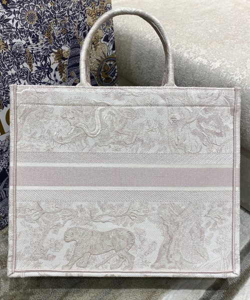1:1 Replica Christian Dior Large Dior Book Tote Pink Toile de Jouy Embroidery, Light Pink, For Women Women’s Handbags, 42cm CD M1286ZTDT_M956