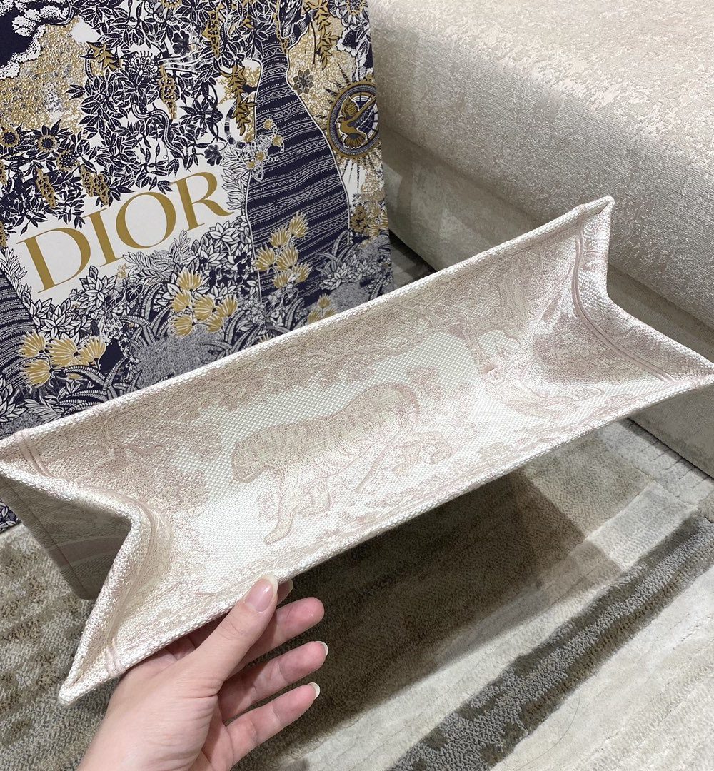 1:1 Replica Christian Dior Large Dior Book Tote Pink Toile de Jouy Embroidery, Light Pink, For Women Women’s Handbags, 42cm CD M1286ZTDT_M956