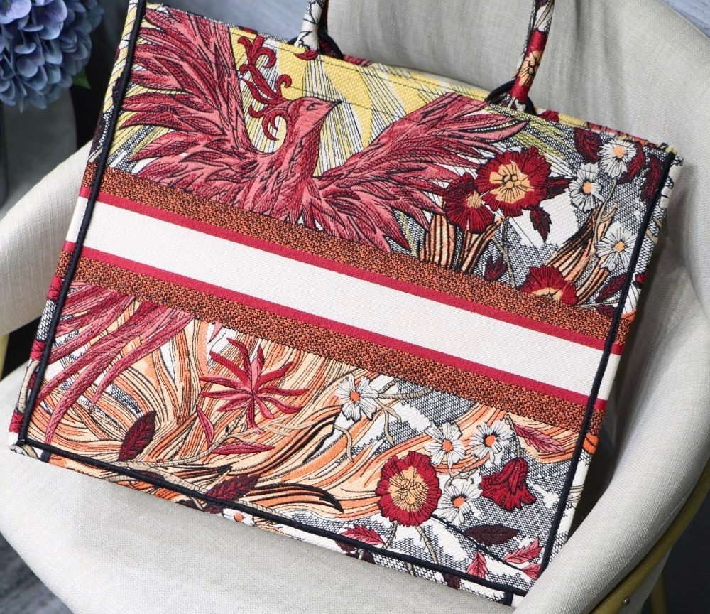 1:1 Replica Christian Dior Large Dior Book Tote Red Multicolor, For Women, Women’s Handbags 16.5in/42cm CD