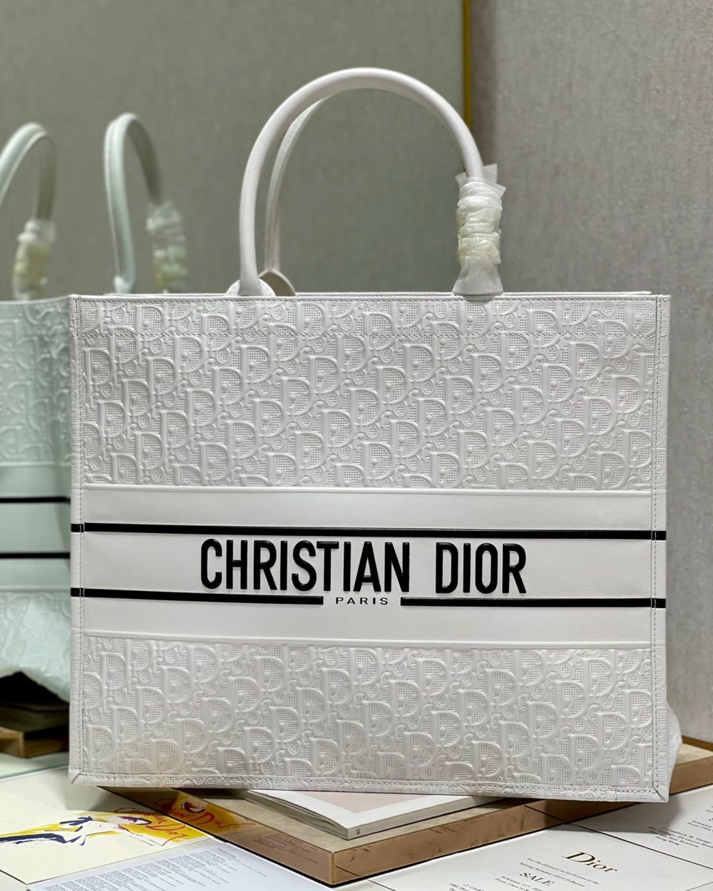 1:1 Replica Christian Dior Large Dior Book Tote White, For Women, Women’s Handbags 16.5in/42cm CD