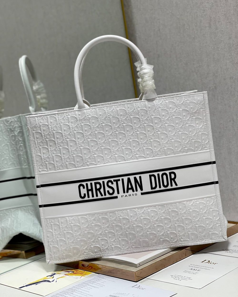 1:1 Replica Christian Dior Large Dior Book Tote White, For Women, Women’s Handbags 16.5in/42cm CD