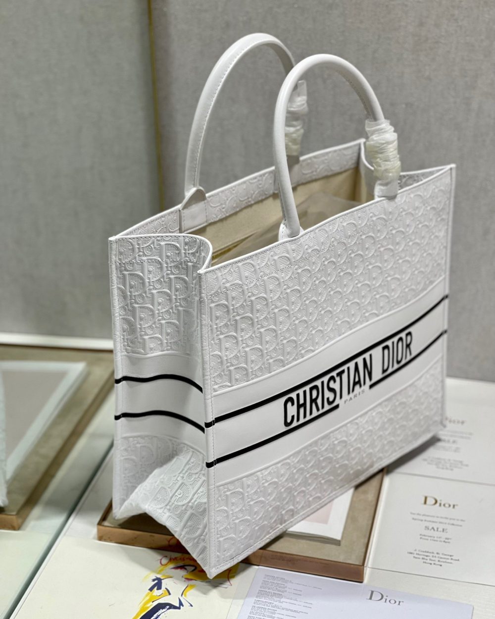 1:1 Replica Christian Dior Large Dior Book Tote White, For Women, Women’s Handbags 16.5in/42cm CD