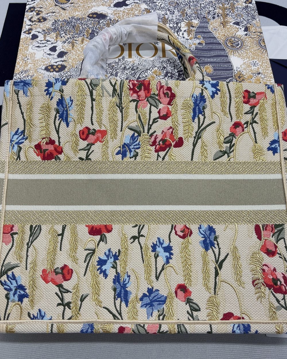 1:1 Replica Christian Dior Large Dior Book Tote White Multicolor, For Women, Women’s Handbags 16.5in/42cm CD