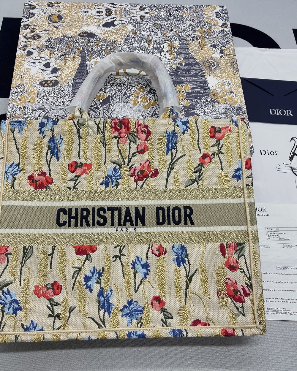 1:1 Replica Christian Dior Large Dior Book Tote White Multicolor, For Women, Women’s Handbags 16.5in/42cm CD