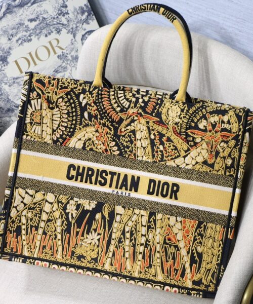 1:1 Replica Christian Dior Large Dior Book Tote Yellow Multicolor, For Women, Women’s Handbags 16.5in/42cm CD