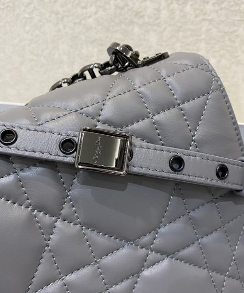 1:1 Replica Christian Dior Large Dior Caro Bag Grey Padded Macrocannage, Dark Grey, For Women Women’s Handbags, Crossbody Bags, 28cm CD