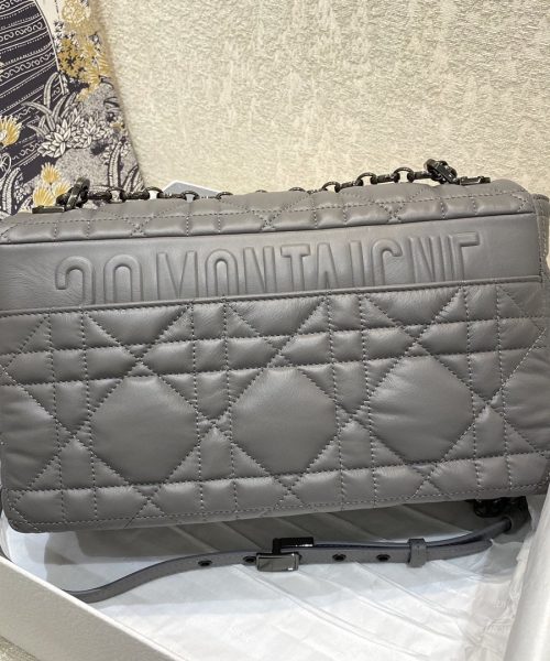 1:1 Replica Christian Dior Large Dior Caro Bag Grey Padded Macrocannage, Dark Grey, For Women Women’s Handbags, Crossbody Bags, 28cm CD