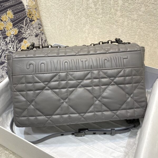 1:1 Replica Christian Dior Large Dior Caro Bag Grey Padded Macrocannage, Dark Grey, For Women Women’s Handbags, Crossbody Bags, 28cm CD