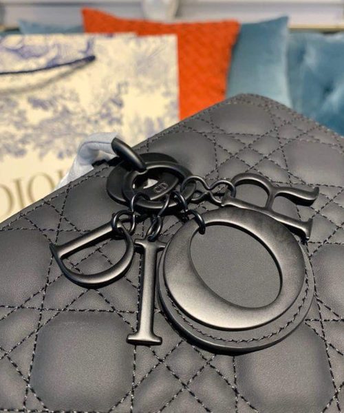 1:1 Replica Christian Dior Large Lady Dior Bag Black For Women 12.5in/32cm CD M0566SLOI_M989