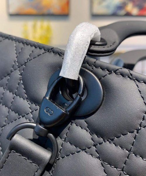 1:1 Replica Christian Dior Large Lady Dior Bag Black For Women 12.5in/32cm CD M0566SLOI_M989