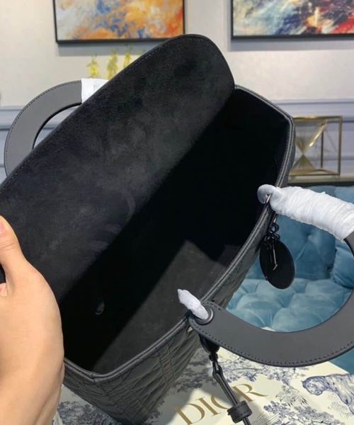 1:1 Replica Christian Dior Large Lady Dior Bag Black For Women 12.5in/32cm CD M0566SLOI_M989