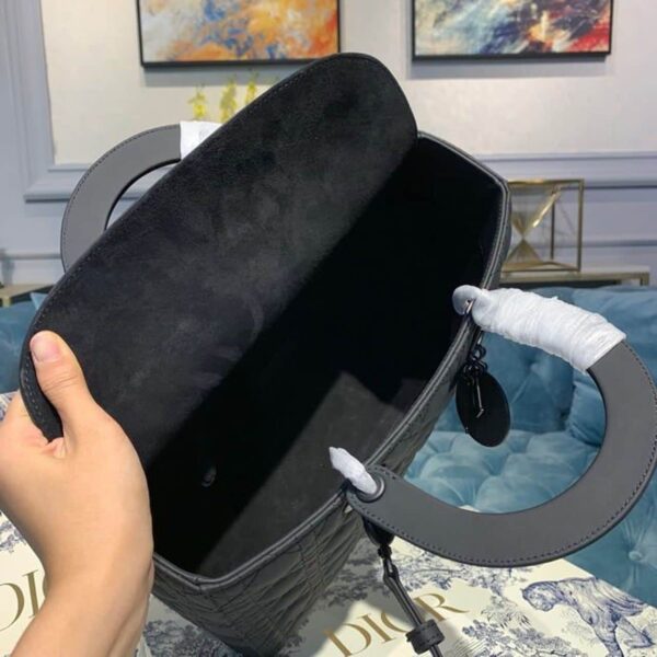 1:1 Replica Christian Dior Large Lady Dior Bag Black For Women 12.5in/32cm CD M0566SLOI_M989