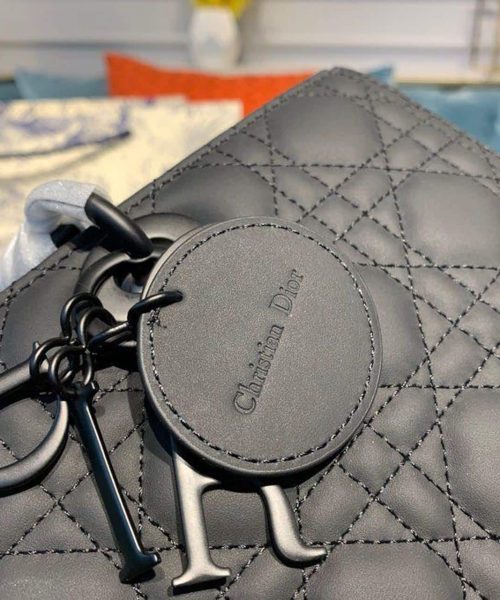 1:1 Replica Christian Dior Large Lady Dior Bag Black For Women 12.5in/32cm CD M0566SLOI_M989