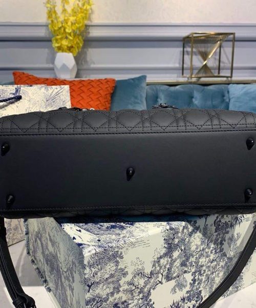 1:1 Replica Christian Dior Large Lady Dior Bag Black For Women 12.5in/32cm CD M0566SLOI_M989