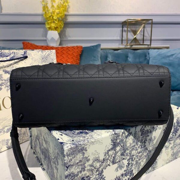 1:1 Replica Christian Dior Large Lady Dior Bag Black For Women 12.5in/32cm CD M0566SLOI_M989