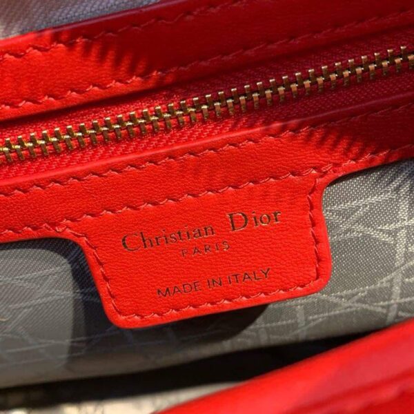 1:1 Replica Christian Dior Large Lady Dior Bag Gold Toned Hardware Cherry Red Cannage For Women CD 12.5in/32cm M0566ONGE_M52R