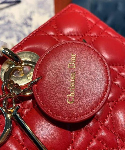 1:1 Replica Christian Dior Large Lady Dior Bag Gold Toned Hardware Cherry Red Cannage For Women CD 12.5in/32cm M0566ONGE_M52R