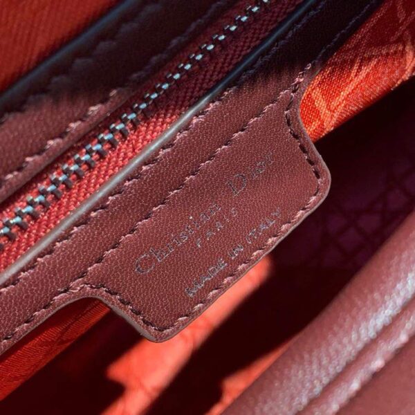 1:1 Replica Christian Dior Large Lady Dior Bag Silver Hardware Burgundy Cannage For Women 12.5in/32cm CD
