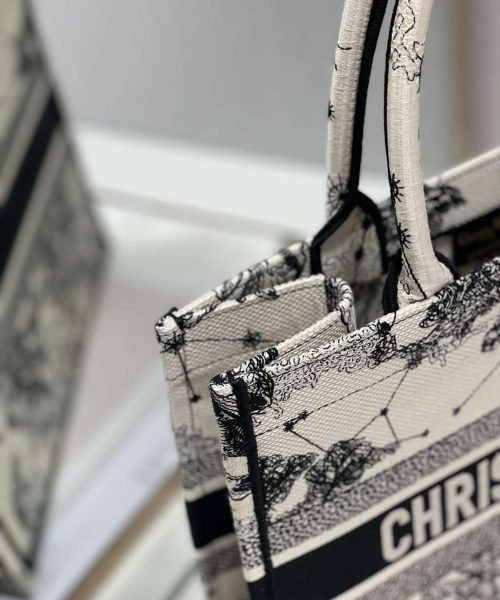 1:1 Replica Christian Dior Medium Dior Book Tote Bag, Black/White, For Women Women’s Handbags, Shoulder Bags, 36cm CD M1296ZRHZ_M941