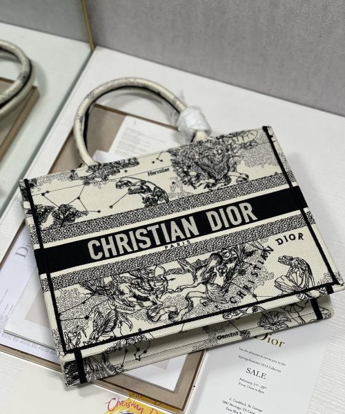 1:1 Replica Christian Dior Medium Dior Book Tote Bag, Black/White, For Women Women’s Handbags, Shoulder Bags, 36cm CD M1296ZRHZ_M941