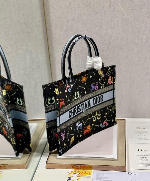 1:1 Replica Christian Dior Medium Dior Book Tote Black Multicolor, For Women, Women’s Handbags 14in/36cm CD M1296ZRTY_M911
