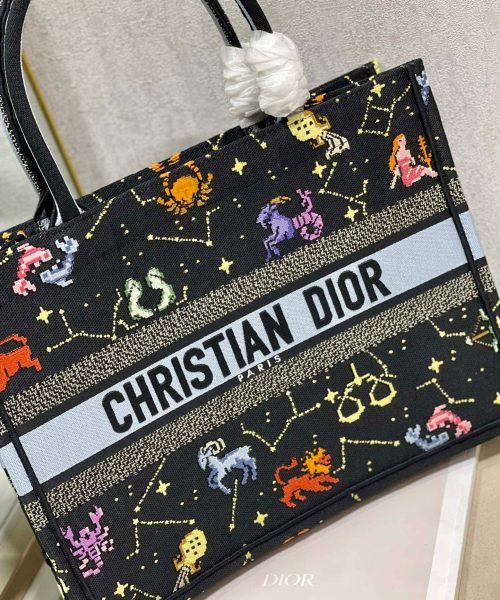 1:1 Replica Christian Dior Medium Dior Book Tote Black Multicolor, For Women, Women’s Handbags 14in/36cm CD M1296ZRTY_M911