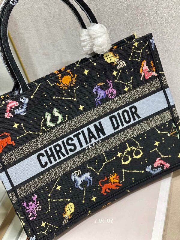 1:1 Replica Christian Dior Medium Dior Book Tote Black Multicolor, For Women, Women’s Handbags 14in/36cm CD M1296ZRTY_M911