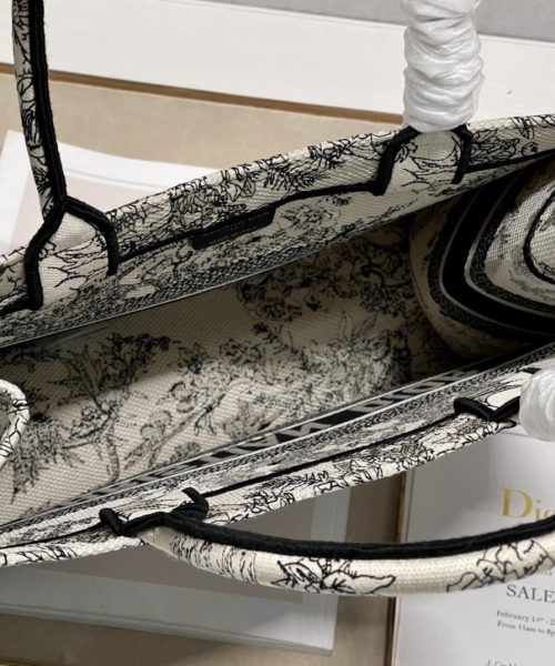 1:1 Replica Christian Dior Medium Dior Book Tote Blue Toile de Jouy Flowers Embroidery, Blue/White, For Women Women’s Handbags, Shoulder Bags, 36cm CD